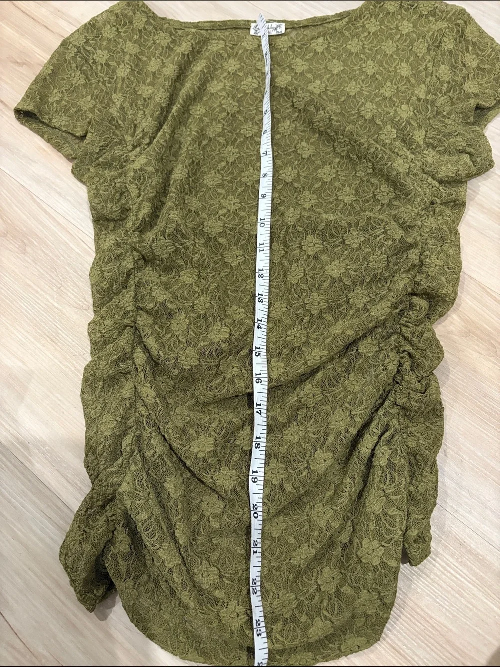 Intimately x Free People Women's Green Keep It Simple Lace Baby Lace Sheer Tee